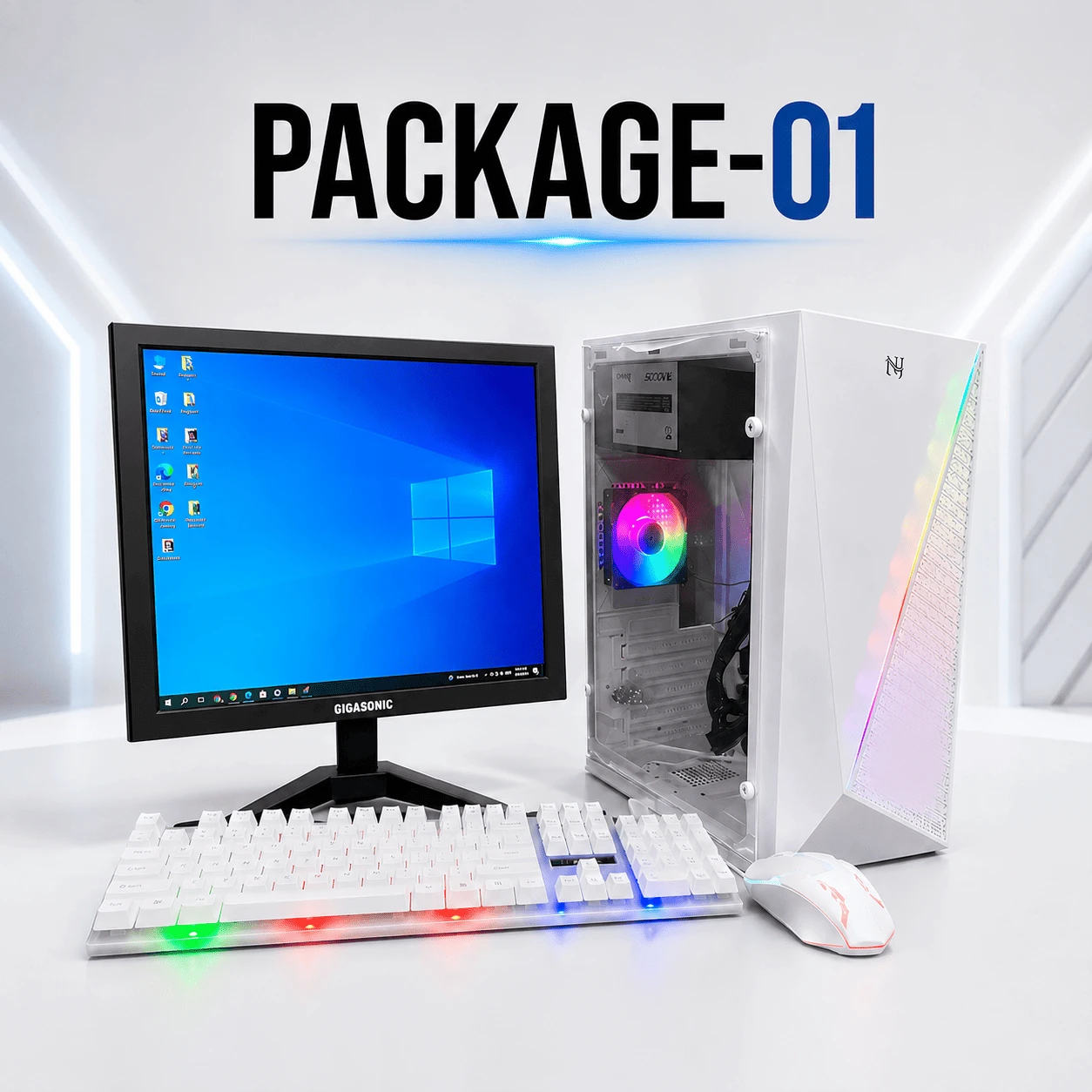 PC TECH Package-01 Intel Core i3 Desktop PC with 17" Monitor