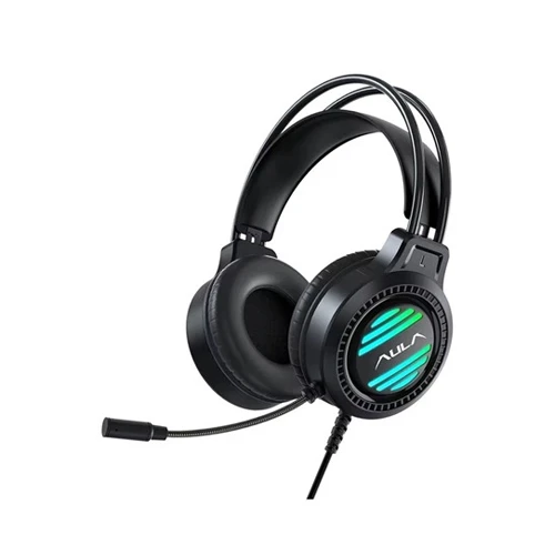 AULA S606 RGB Wired Black Over-Ear Gaming Headset with USB & Noise-Canceling Microphone